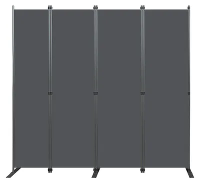 Produktbild von 4-teilig 204x180 cm, freistehender Raumteiler als Sichtschutz Grau