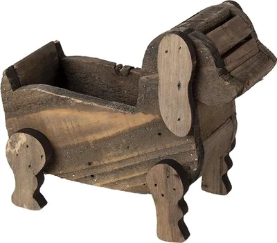 Produktbild von Clayre & Eef Blumentopf 26x12x11 cm Braun Holz Hund