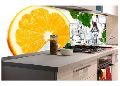 Produktbild von Küchenrückwand Folie selbstklebend ZITRONE UND EIS 180 x 60 cm - Klebefolie - Dekofolie - Spritzschutz für Küche -