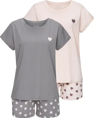 Produktbild von Vivance Dreams Pyjama 4 -teilig taupe + rosa Größe 36/38