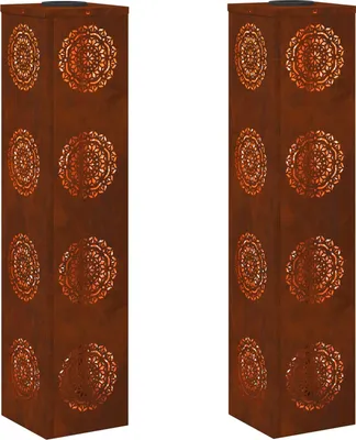 Obrázok produktu pre vidaXL Solárne LED vonkajšie svietidlo, 2 kusy, teplá biela, 18 x 18 x 80 cm