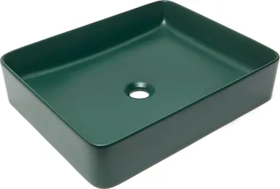 Produktbild von SAT INFINITIO Aufsatzwaschbecken 50 x 40 x 11 cm, dunkel grün matt