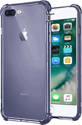 Produktbild von Smartphonica iPhone 7/8 Plus transparente  stoßfeste Silikonhülle mit Bumper - Dunkelblau