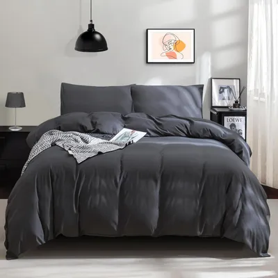 Produktbild von Ohano Bettwäsche Set 135x200 cm Anthrazit Mikrofaser Reißverschluss