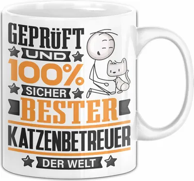 Produktbild von Katzenbetreuer Geschenk Lustiger Spruch für Katzenbetreuer Geschenkidee Bester Katzenbetreuer Der Welt (Weiß)