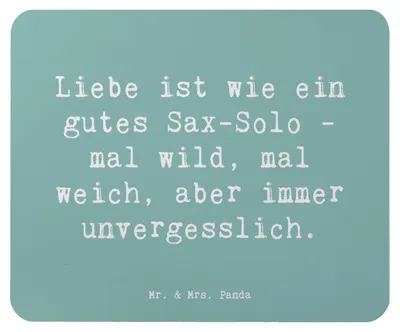 Produktbild von Mr. & Mrs. Panda Mousepad Spruch Saxophon Liebe - Meeresbrise - Geschenk, Mouse Pad, Emotionen, Lernen, mauspad laptop, computer, Musiker, Herausforderung, Musik, Blues