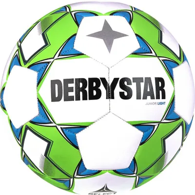 Productafbeelding van DERBYSTAR Junior Light, 350 gram, lichtgewicht voetbal, wit/groen/blauw, maat 5