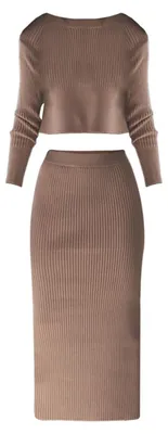 Immagine prodotto di Elzusha - Elegante abito lungo con maniche e vita alta, color kaki