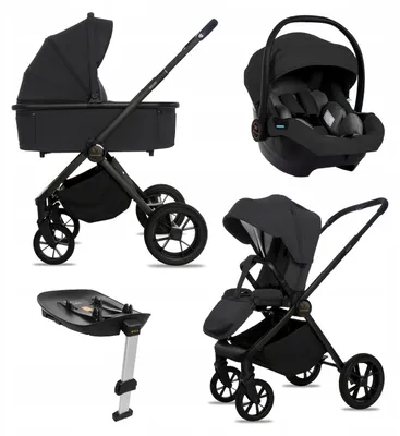 Obrázek produktu pro Babylux® Kočárek 4v1 Set BOLDO, Skládací A Lehký, Kombinovaný Kočárek Včetně Korbičky, Cestovního Kočárku, Autosedačky I-Size, Základny Do Auta, 4 Polohy Sklonu, 0–22 kg, Uv 50+
