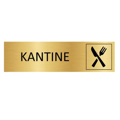 Produktbild von CombiCraft Aluminium Türschild Gold Kantine 165x45mm mit 3M-Tape