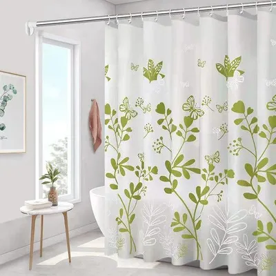 Produktbild von Wasserdichter, schimmelresistenter Duschvorhang aus PEVA für Badezimmer – 180 x 180 cm, Grün