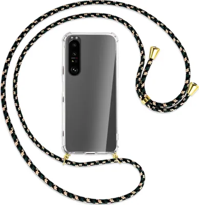 Produktbild von Handykette Backcover-Schutzhülle mit Band (Metall goldfarben) für Sony Xperia 1 III - camouflage
