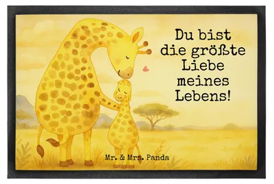 Produktbild von Mr. & Mrs. Panda Fußabstreifer Giraffe Kind Design 40 x 60 cm - Weiß - Geschenk, Fussmatte, Schmutzfangmatte, Fußabtreter, Schmutzmatte, Mama, Mutter, Schmutzfänger, Sohn