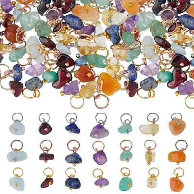84er-Set Edelsteinanhänger, 21 Stile, 12-13 mm, unregelmäßig