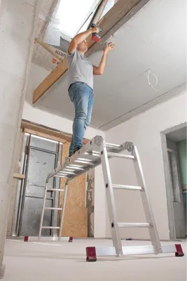 Immagine prodotto di KRAUSE Corda Gelenk-Universalleiter 4x3m Spr. inkl. Plattform-Set