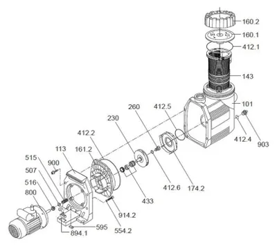 Produktbild von Speck Laufrad für Poolpumpe BADU 90/11, d=114 mm, b=7,5 mm, Teilenummer 230