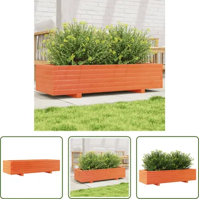 Produktbild von The Living Store Pflanzkübel Wachsbraun 110x40x26,5 cm Massivholz Kiefer
