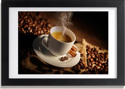 Produktbild von Bild 30x20 MDF-Rahmen, Wandkunst Kaffee in einer Tasse
