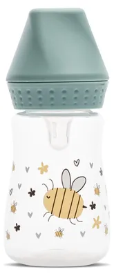 Image de Biberon Lorelli MY FRIEND 125 ml – 0+ mois, tétine souple en silicone, sans , PP/silicone, lavable au lave-vaisselle, bleu/rose/vert