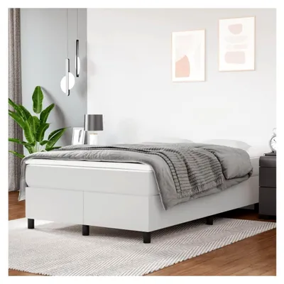 Produktbild von Boxspringbett mit Matratze Weiß 120x190 cm Kunstleder