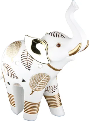 Produktbild von Gilde Figur, Elefant, "Pagina", Blattdesign, L. 9 cm, B. 20 cm, H.25 cm