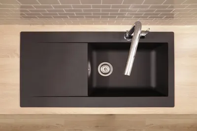 Produktbild von Einbauspüle Küchenspüle Spüle Granit Mineralite 100 x 50 Schwarz Respekta Denver