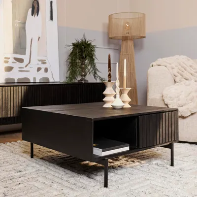 Produktbild von Starfurn - Madison Schwarzer Couchtisch - 80 cm - Quadratisch