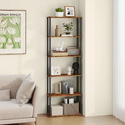 Produktbild von VASAGLE Superschnelle werkzeuglose Montage, Regal mit 6 Ebenen, Standregal, Aufbewahrungsregal, 23,8 x 60 x 173,4 cm, Wohnzimmer, Schlafzimmer, Küche