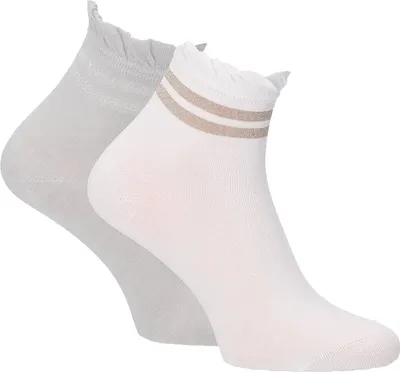 Produktbild von Tamaris Söckchen mit Glitzy Stripes 2-er Pack grey.weiss-35.38