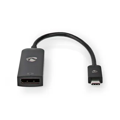 Immagine prodotto di Adattatore USB-C Nedis - USB 3.2 Gen 1 - USB-C maschio - DisplayPort femmina - 8K@30Hz - 0,20 m - Rotondo - Nichelato - PVC - Nero - Scatola