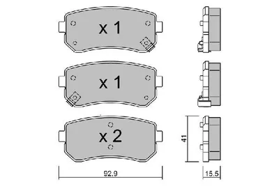 Produktbild von AISIN BPHY-2002 Bremsbeläge Satz Hinten Bremsklötze für HYUNDAI Tucson (TL, TLE) für KIA SPORTAGE (SL)