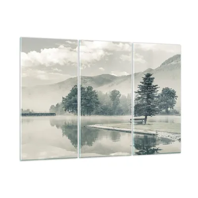 Produktbild von Bilder auf glas - 3 Teile - Cool Landschaft Berge - 165x110cm - Glasbilder - Wandbilder - Bilder - zum Aufhängen bereit - Wanddekoration aus Glas - Glas Bilder - Wandbild auf Glas - GCE165x110-4611