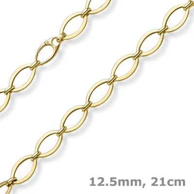 12-5mm-Armband-mit-ovalen-Kettengliedern-585-Gelbgold-21cm