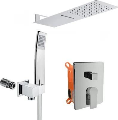 Immagine prodotto di Set doccia Mereo con miscelatore da incasso - 3 vie - coperchio quadrato - CB60157C2N