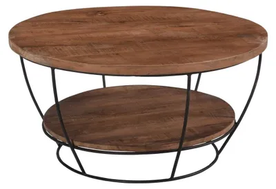 Produktbild von Couchtisch Brix 85x85x44 cm Mangoholz Stahl Natur Schwarz