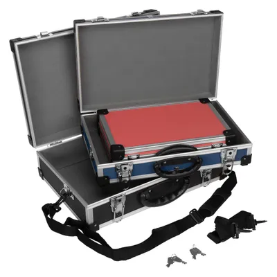 Produktbild von anndora Werkzeugkoffer Set leer - rot blau schwarz - Jede Kiste mit Trageggurt und Schluesseln - Kunststoffecken Dreischicht Material  - Rot-Blau-Schwarz