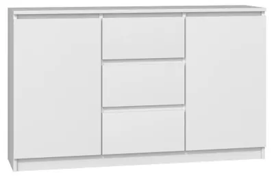 Obrázek produktu pro Topeshop 2D3S BIEL, Bílá, 3 zásuvka/zásuvek, Dřevotřískové desky, Jednobarevný, Moderní, Dřevotřískové desky