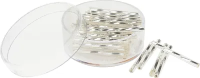 Produktbild von Glasstifte twisted, 25mm, 12g Silber