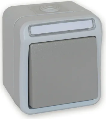 Produktbild von Glohouse AP/FR Kreuz-Schalter, grau/hellgrau, IP54, PERANOVA