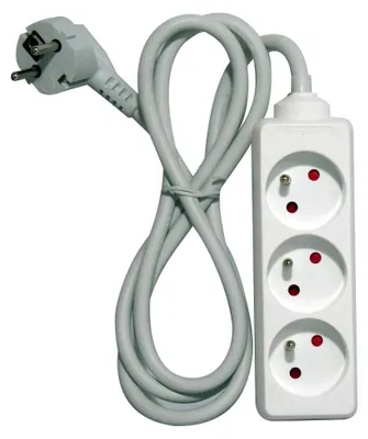 Produktbild von Chacon 48012 3 AC-Ausgänge 1,5 m weiß Verlängerungskabel und Mehrfachstecker