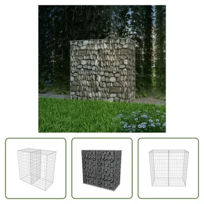 Image de The Living Store Corbeille à gabion acier 100×50×100 cm