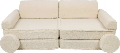 Zdjęcie produktu dla Modułowa sofa piankowa dla dzieci - sofa do pokoju dziecięcego, Bearly, kremowa