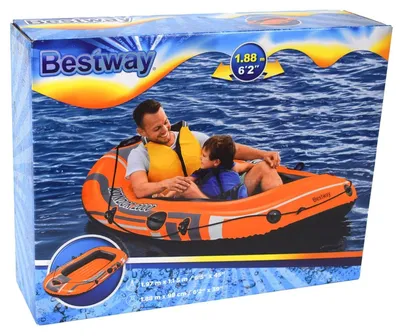 Produktbild von Bestway 61100, Reisen/Erholung, Aufblasbares Boot, Schwarz, Rot, Vinyl, 2 Person(en), 120 kg