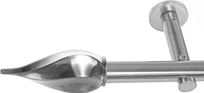 Produktbild von BASIT® Gardinenstange Set Edelstahl Look Metall Ø 19mm zur Wandbefestigung 1-lauf Zwirbel, Länge wählbar H19E14