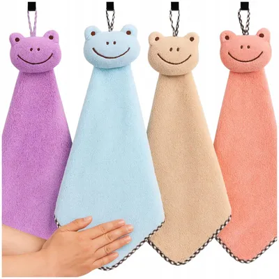 Produktbild von Set mit 4 Kinderhandtüchern 30x30 cm – für Hände und Gesicht, für Kindergarten und Zuhause, weich, klein, schnell trocknend