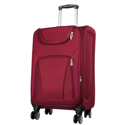 Produktbild von Nylon Reisekoffer mittelgroß 68cm Maribor rot Trolley 4 Rollen leicht Weichgepäck