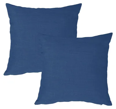Produktbild von Kissenbezug 2er Set  blau 40x40 cm Struktur Leinenoptik Kissenhülle Deko Kissen