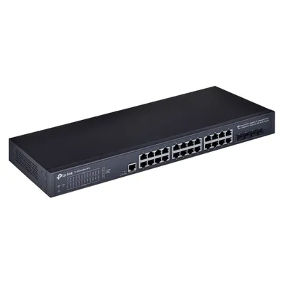 Productafbeelding van TP-Link JetStream TL-SG3428X-UPS, Beheerde switch, L2+/L3, Gigabit Ethernet (10/100/1000), Geschikt voor rackmontage, 1U