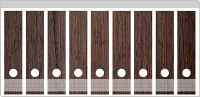 Produktbild von Wallario Ordnerrücken Sticker, selbstklebend für breite Ordner, 9 Stück, Motiv Holz-Optik Textur dunkelbraunes Holz