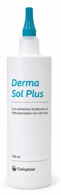 Zdjęcie produktu dla Roztwór Derma Sol Plus do łatwego usuwania powierzchni klejących ze sprzętu stomijnego i plastrów, 230 ml roztworu